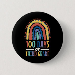 Badge Rond 5 Cm 100 Jours De Troisième Classe Arc-En-Ciel Joyeux 1