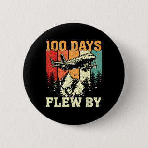 Badge Rond 5 Cm 100 Jours De Vol Juste En Avion 100E Jour De