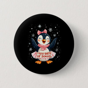 Badge Rond 5 Cm 100 Jours D'École Cute Penguin 100 Jours D'Apprent