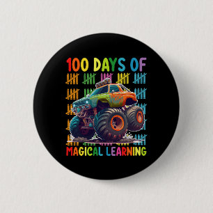 Badge Rond 5 Cm 100 jours d'école de camion monstre d'apprentissag