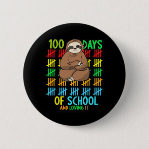 Badge Rond 5 Cm 100 jours d'école et l'aimer - les enfants paresse