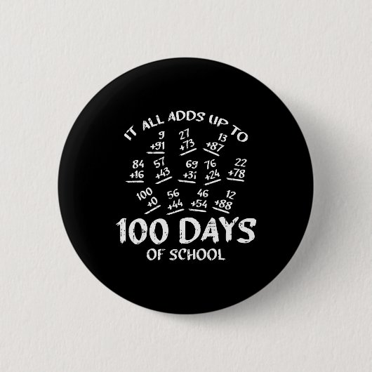 Badge Rond 5 Cm 100 Jours D'École Math Addition Cool Enseignant Ét (Devant)