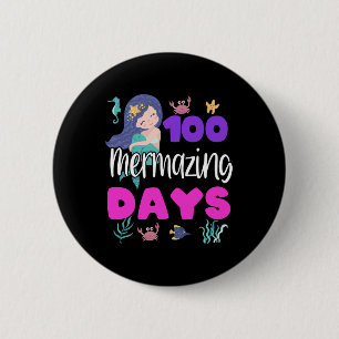 Badge Rond 5 Cm 100 Jours D'École Mermaid Mignonne Enseignant Gi É
