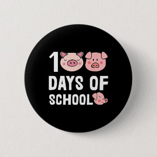 Badge Rond 5 Cm 100 Jours D'École Pig Cartoon Enseignant Cute Étud