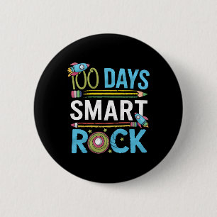 Badge Rond 5 Cm 100 Jours D'École Smarter Smart Rock K