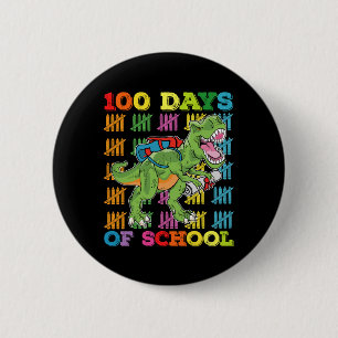 Badge Rond 5 Cm 100 Jours D'école T Rex Dinosaure Enseignant Élève