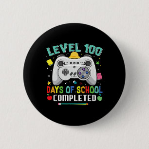 Badge Rond 5 Cm 100 Jours D'École Terminé Gamer Garçons 100e