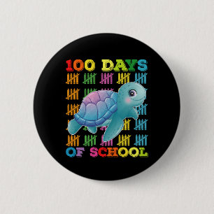 Badge Rond 5 Cm 100 Jours D'école Tortue Enseignant Élève