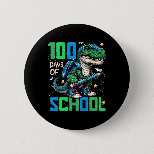 Badge Rond 5 Cm 100 Jours D'École Trex 100 Jours Plus Smarter 100E (Devant)