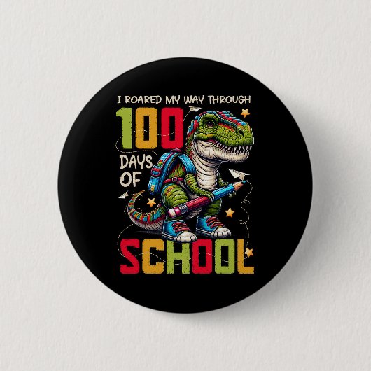 Badge Rond 5 Cm 100 Jours D'École Trex 100 Jours Plus Smarter 100E (Devant)