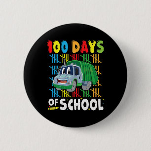 Badge Rond 5 Cm 100 Jours D'École Vêtements Garbage Camion Pour En