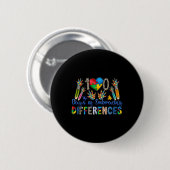 Badge Rond 5 Cm 100 Jours D'Embrasser Les Différences Autisme 100e (Devant & derrière)