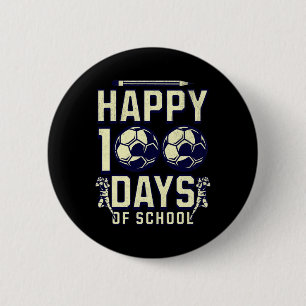 Badge Rond 5 Cm 100 Jours D'Enseignant Soccer 100E Jour Pour Bo