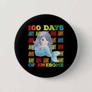 Badge Rond 5 Cm 100 jours d'incroyable sirène 100e jour d'école