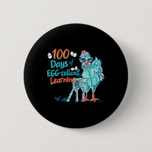 Badge Rond 5 Cm 100 jours Egg-stra Plus intelligent enseignant Enf