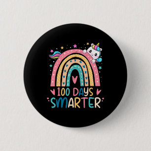 Badge Rond 5 Cm 100 Jours Enfants intelligents Filles Unicorne 100