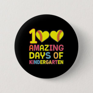 Badge Rond 5 Cm 100 Jours Extraordinaires De Jardin D'Enfants Joue