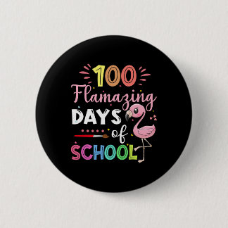 Badge Rond 5 Cm 100 Jours Extraordinaires D'École Mignonne Flamant