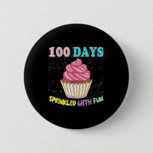 Badge Rond 5 Cm 100 Jours Fun Pink Cupcake 100E Jour De S