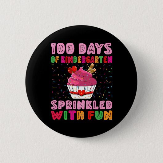 Badge Rond 5 Cm 100 Jours Gardergarten Parsemé De Cupcake G Fun (Devant)