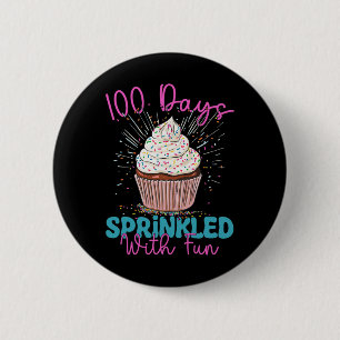Badge Rond 5 Cm 100 jours parsemés de gâteau Fun Cupcake Enfants 1