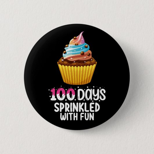 Badge Rond 5 Cm 100 jours parsemés de plaisir Professeur d'école d (Devant)