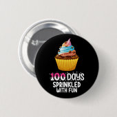 Badge Rond 5 Cm 100 jours parsemés de plaisir Professeur d'école d (Devant & derrière)