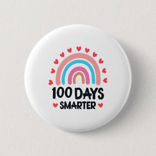 Badge Rond 5 Cm 100 jours plus intelligents 100e jour d'école garç