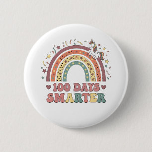 Badge Rond 5 Cm 100 jours plus intelligents filles licorne 100e jo