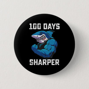 Badge Rond 5 Cm 100 Jours Sharper Shark 100ème Jour De L'École Gym