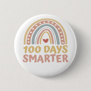 Badge Rond 5 Cm 100 Jours Smarter 100 Jours d'école Boho Arc-en-ci