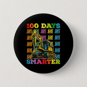 Badge Rond 5 Cm 100 Jours Smarter Excavator 100e Jour De L'École