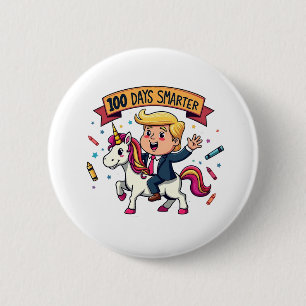 Badge Rond 5 Cm 100 jours Smarter School Trump Inaguration Day