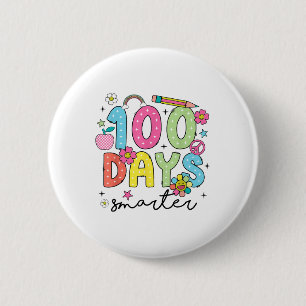 Badge Rond 5 Cm 100 Jours Smarter Super 100ème Jour De Fille D'Éco