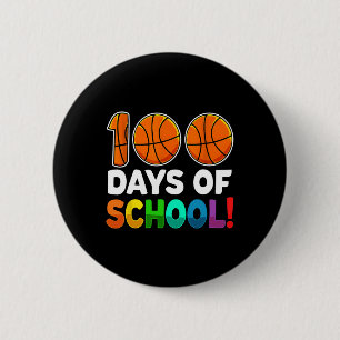 Badge Rond 5 Cm 100E Jour De L'École Basketball Enfants 100 Jours