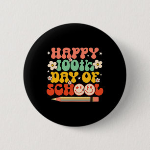 Badge Rond 5 Cm 100e Jour De L'École Enseignant Enfants Retro Supe