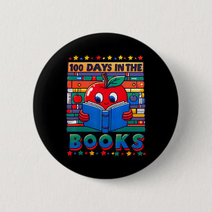 Badge Rond 5 Cm 100e jour d'école 100 jours dans la lecture du liv