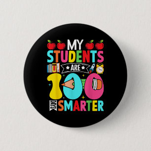 Badge Rond 5 Cm 100e Jour D'École Mes Élèves Sont Intelligents 100