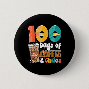 Badge Rond 5 Cm 100ème Jour De L'École 100 Jours De Café Pour L'En