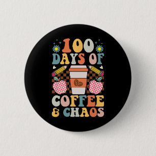 Badge Rond 5 Cm 100ème Jour De L'École 100 Jours De Café Pour L'En