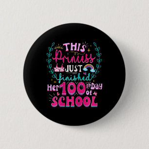 Badge Rond 5 Cm 100ème Jour De L'École Princesse Cute Enfants Fill