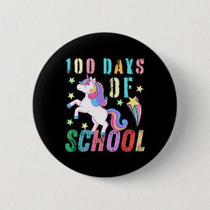 Badge Rond 5 Cm 100ème Jour De L'École Unicorn Enfants 100 Jours P