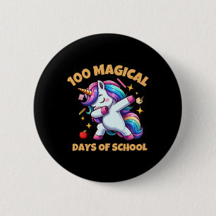 Badge Rond 5 Cm 100ème Jour De L'École Unicorne 100 Jours Magiques