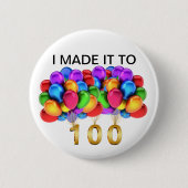 Badge Rond 5 Cm 100TH Bouton d'ANNIVERSAIRE (Devant)