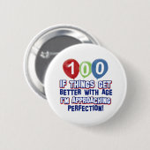 Badge Rond 5 Cm 100th conceptions d'anniversaire (Devant & derrière)