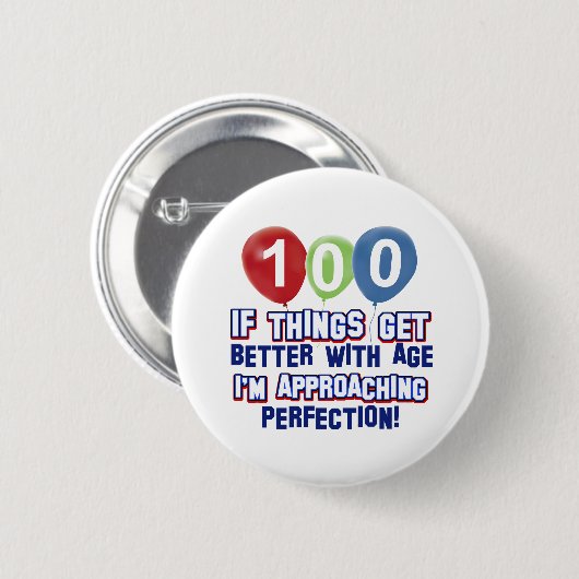 Badge Rond 5 Cm 100th conceptions d'anniversaire (Devant & derrière)