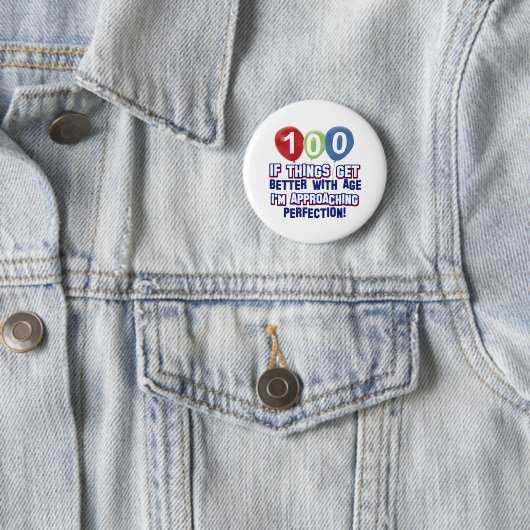 Badge Rond 5 Cm 100th conceptions d'anniversaire (En situation)