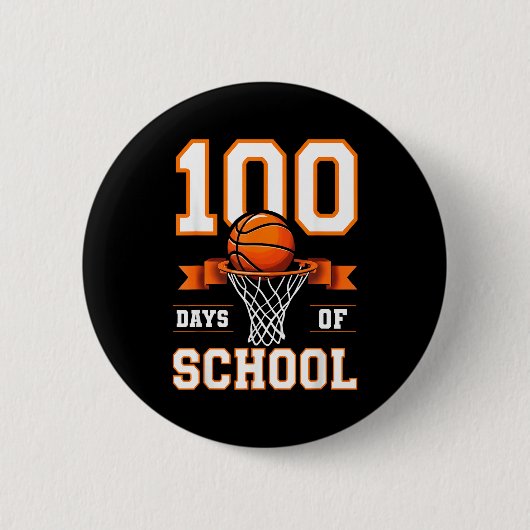 Badge Rond 5 Cm 100th Day Of School Basketball Kids 100 Days Of Sc (Devant)