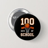 Badge Rond 5 Cm 100th Day Of School Basketball Kids 100 Days Of Sc (Devant & derrière)