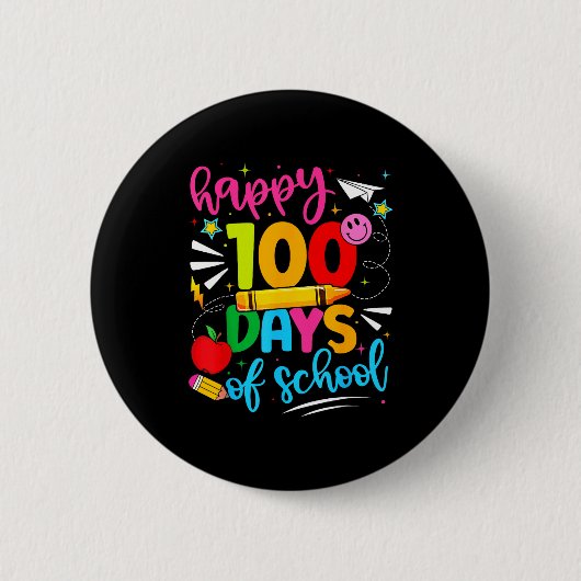 Badge Rond 5 Cm 100th Day Of School Happy 100 Days Teachers Boy Gi (Devant)